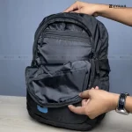 Water Resistant and Durable School College Backpack By Espiral (Black) - Image 2