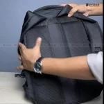 Water Resistant and Durable School College Backpack By Espiral (Black) - Image 4