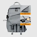 Fashionable Laptop and Travelling Gray Backpack by Small Zebra - Image 3
