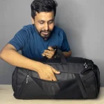 Zyrah Premium Duffel & Travel Bag with Shoe Compartment - Black - Image 3