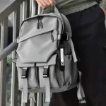 Fashionable Laptop and Travelling Gray Backpack by Small Zebra - Image 2