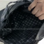 PU Leather Duffel & Gym Bag with Shoe Compartment - Black - Image 3